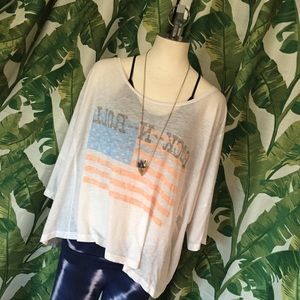 Rock and Roll Chaser Brand Distressed Dolman Tee